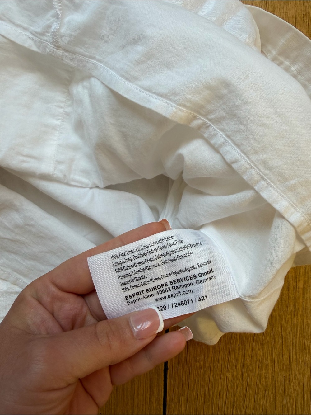 Espirit white linen A-line skirt with a self-tie waist belt US size 2 - Picture 6 of 6